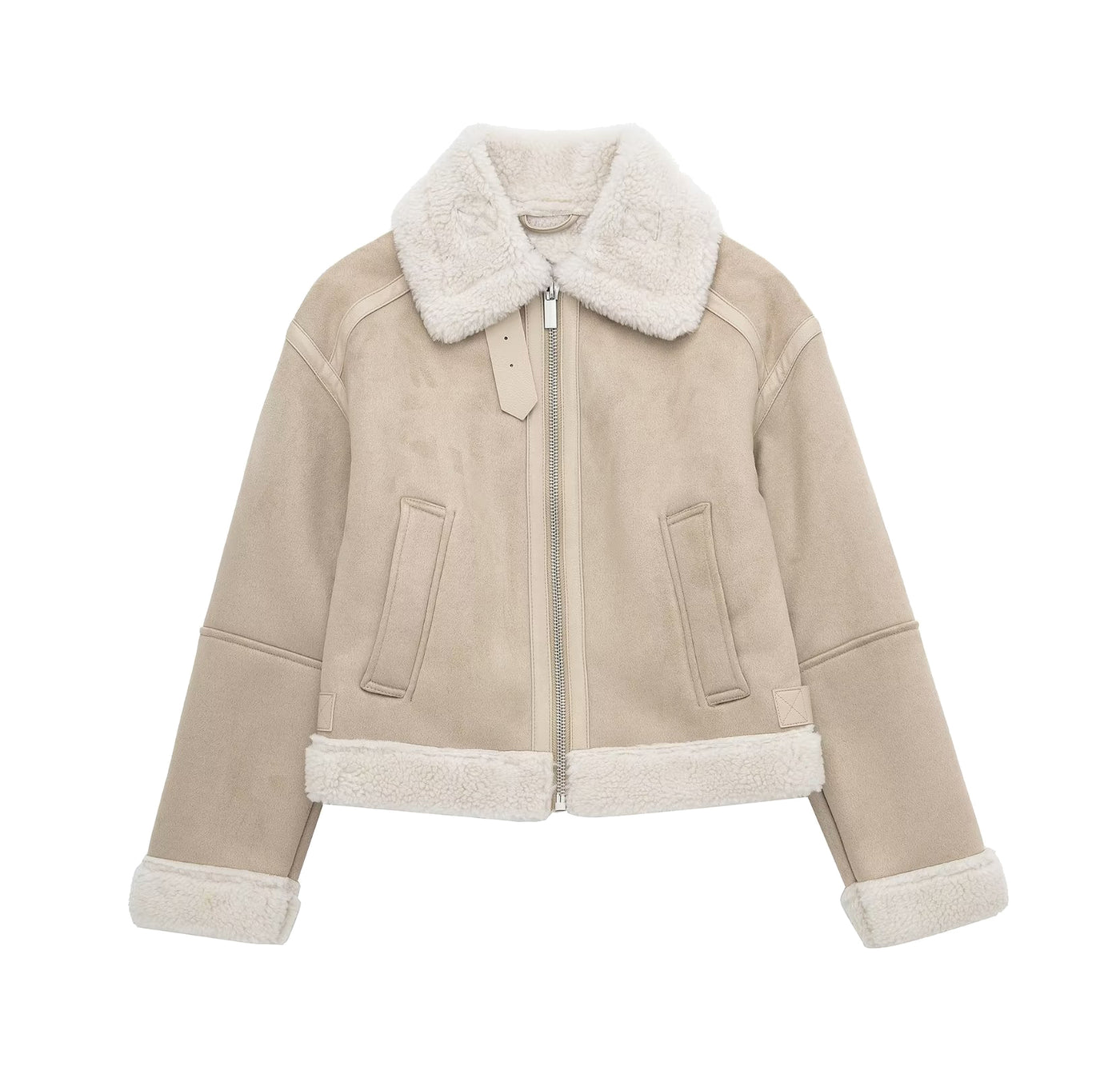 Beige Fleece Jacke