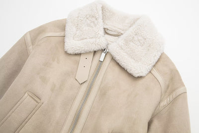 Beige Fleece Jacke